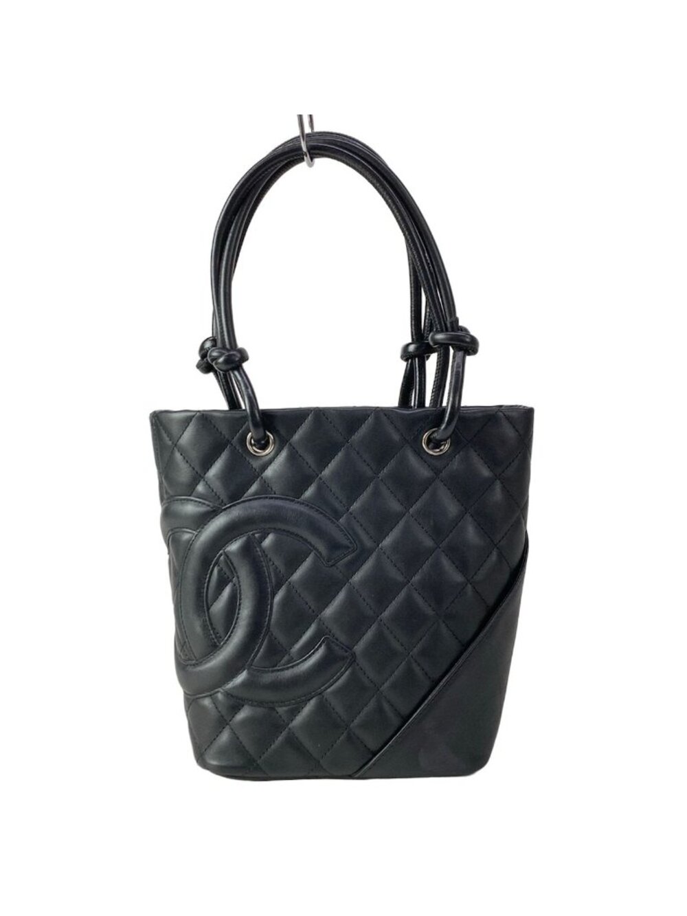 Chanel Tote Bag Cambon Line Small Black Leather
